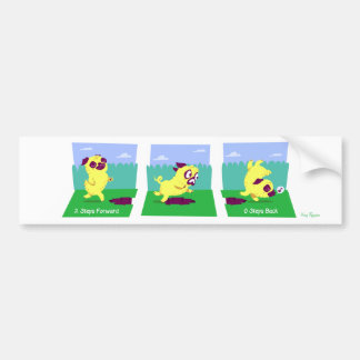 Adesivo Para Carro 2 etapas para a frente, 0 pisam para trás cão