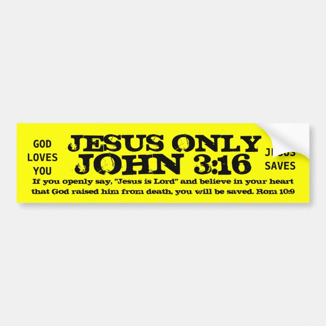 ADESIVO PARA CARRO 3:16 DE JESUS ONLYJOHN (Frente)