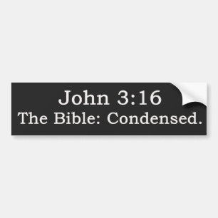 Adesivo Para Carro 3:16 de John.  A bíblia: Condensado