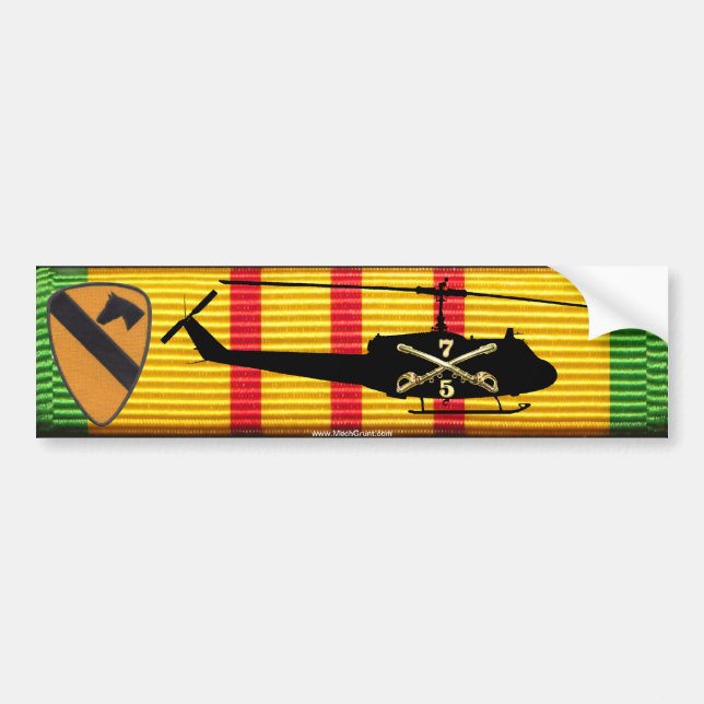 Adesivo Para Carro 5/7 Cavalry, 1rua Cav. Div, UH-1 Bumper Sticker (Frente)