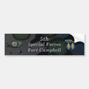 Adesivo Para Carro 5 de forças especiais Fortaleza Campbell Bumper S