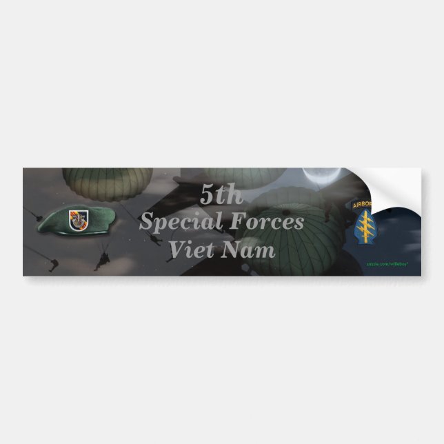 Adesivo Para Carro 5 verde berets vietnam war Bumper Sticker (Frente)