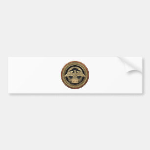Adesivo Para Carro [600] Águia Imperial Romana Dourada sobre o Medalh