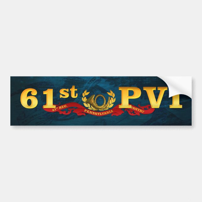 Adesivo Para Carro 61st Bumpersticker do azul de PVI (Frente)