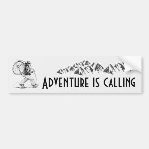Adesivo Para Carro A aventura está chamando - Backpacking