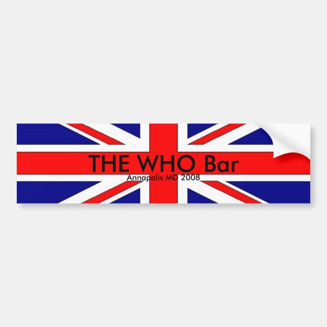 Adesivo Para Carro a bandeira do Británico, O WHO barra, DM 2008 de (Frente)