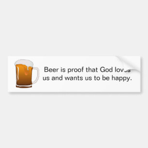 Adesivo Para Carro A cerveja é prova que o deus nos ama