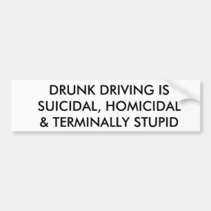 ADESIVO PARA CARRO A CONDUÇÃO DO BEBADO É SUICIDA, HOMICIDA &…