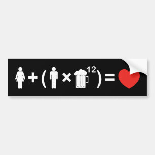 Adesivo Para Carro A Equação do Amor para os Homens