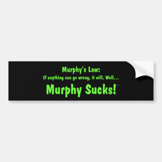 Adesivo Para Carro A lei de Murphy:  Murphy suga!