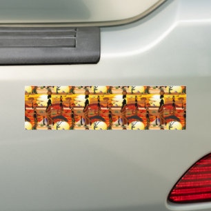 Adesivo Para Carro A linda mulher africana Silhouette sobre os sóis a