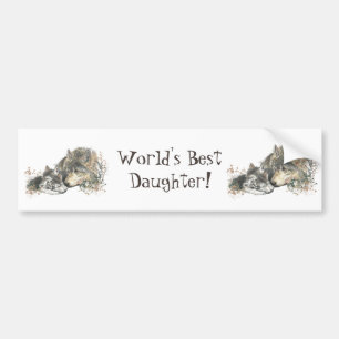 Adesivo Para Carro A melhor filha do mundo, WOLF ANIMAL COTE