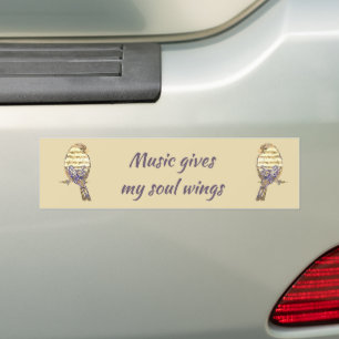 Adesivo Para Carro A música dá asas à minha alma Pardal