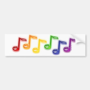 Adesivo Para Carro A música do arco-íris nota o autocolante no vidr