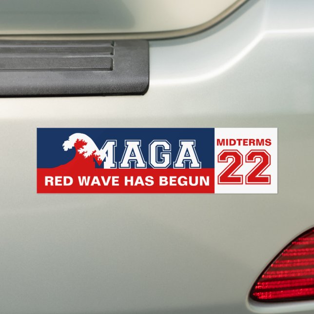 Adesivo Para Carro A Onda Vermelha Ultra MAGA Começou Em Midterms 202 (No carro)