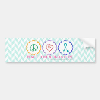 Adesivo Para Carro A paz, amor & encontra um autocolante no vidro