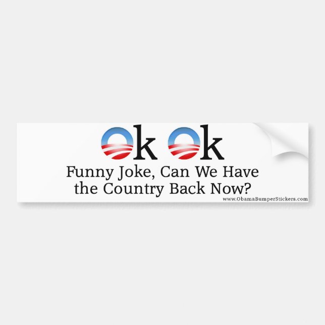 Adesivo Para Carro A piada APROVADA de Anti-Obama ", engraçada (Frente)