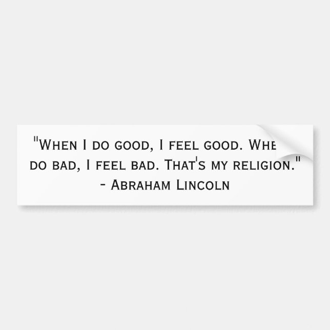 Adesivo Para Carro A religião de Lincoln (Frente)