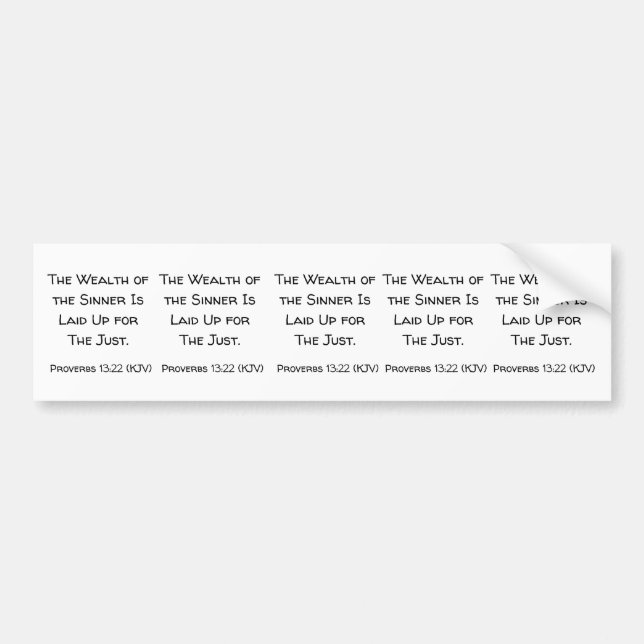 Adesivo Para Carro A Riqueza do Canto É Aposta Para O Justo. (Frente)