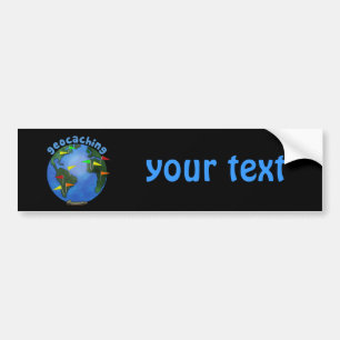 Adesivo Para Carro A terra de Geocaching com esconderijo embandeira o