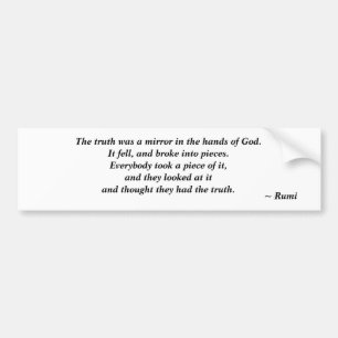 Adesivo Para Carro A Verdade - Rumi cita o Bumper Sticker