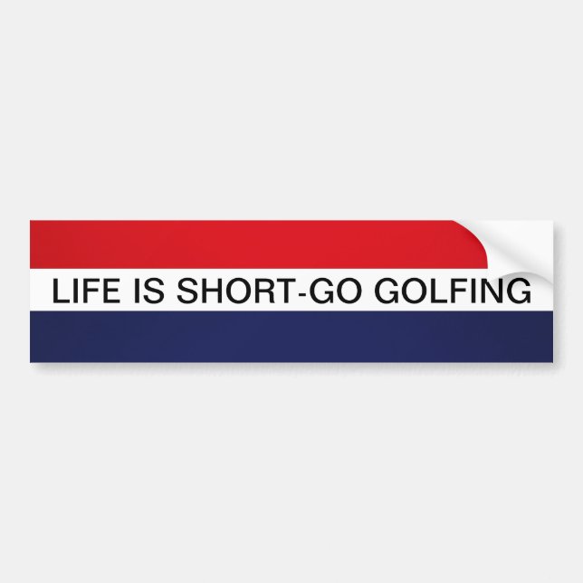 ADESIVO PARA CARRO A VIDA É CURTA VAI GOLFING (Frente)