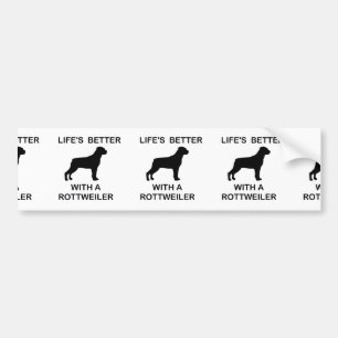 Adesivo Para Carro A vida é melhor com um rottweiler