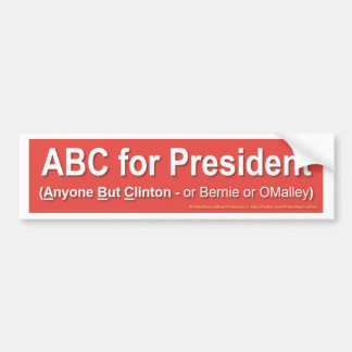Adesivo Para Carro ABC para o presidente (qualquer um mas Clinton…)