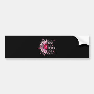 Adesivo Para Carro Abençoado Por Deus - Amado Por Jesus Girassol Rosa