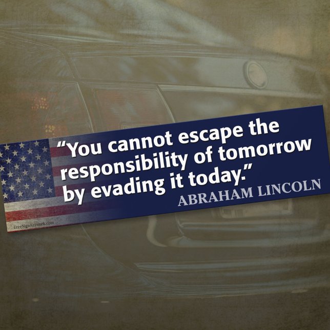 Adesivo Para Carro Abraham Lincoln Cotação Bumper Sticker (Criador carregado)