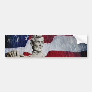 Adesivo Para Carro Abraham Lincoln e a bandeira
