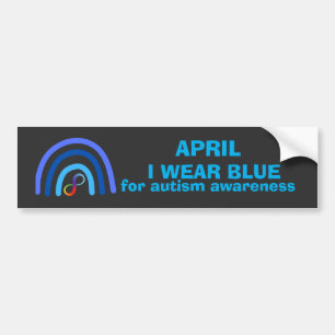 Adesivo Para Carro Abril eu visto azul para o mês de conscientização