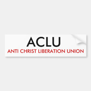 ADESIVO PARA CARRO ACLU, ANTI UNIÃO DA LIBERTAÇÃO DO CRISTO