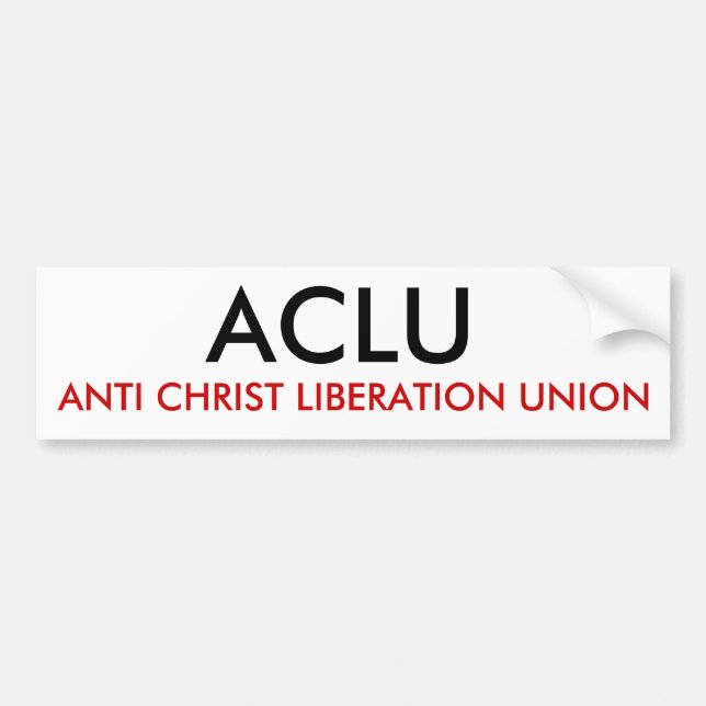 ADESIVO PARA CARRO ACLU, ANTI UNIÃO DA LIBERTAÇÃO DO CRISTO (Frente)