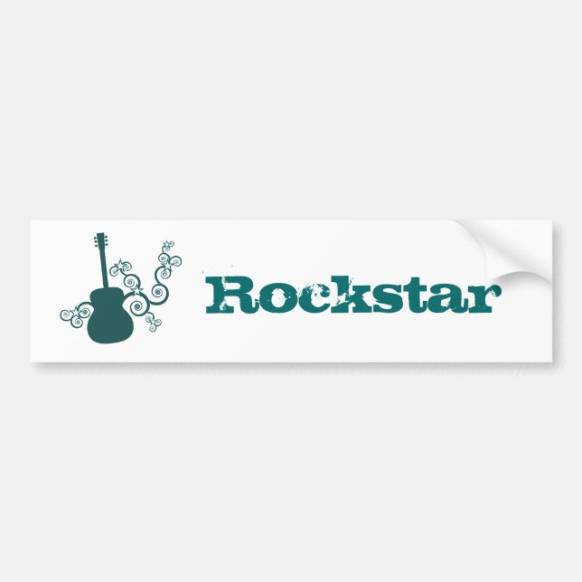 Adesivo Para Carro Acondicionador de Bumper de Guitarra Rockstar, Tea (Frente)