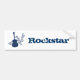 Adesivo Para Carro Acondicionador de guitarra Rockstar, Royal Blue