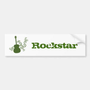 Adesivo Para Carro Acondicionador de guitarra Rockstar, Verde