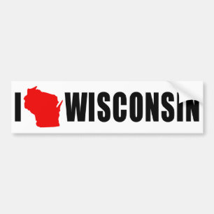 Adesivo Para Carro Adoro a forma de Wisconsin