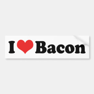 Adesivo Para Carro Adoro Bacon Cardíaco - Bacon Lover
