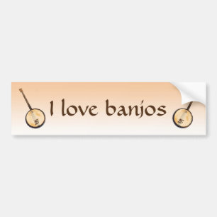 Adesivo Para Carro Adoro Banjo Music Instruments Bumper Sticker
