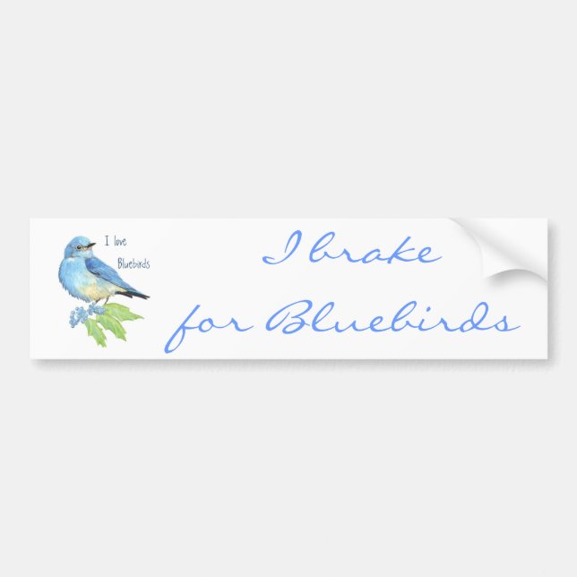 Adesivo Para Carro Adoro Bluebird, Bird Collection (Frente)