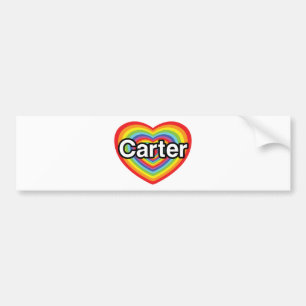 Adesivo Para Carro Adoro Carter. coração arco-íris