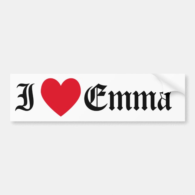 Adesivo Para Carro Adoro Emma Bumper Sticker (Frente)
