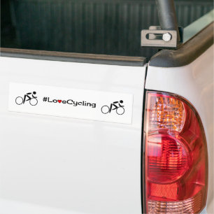 Adesivo Para Carro Adoro o slogan branco de ciclismo