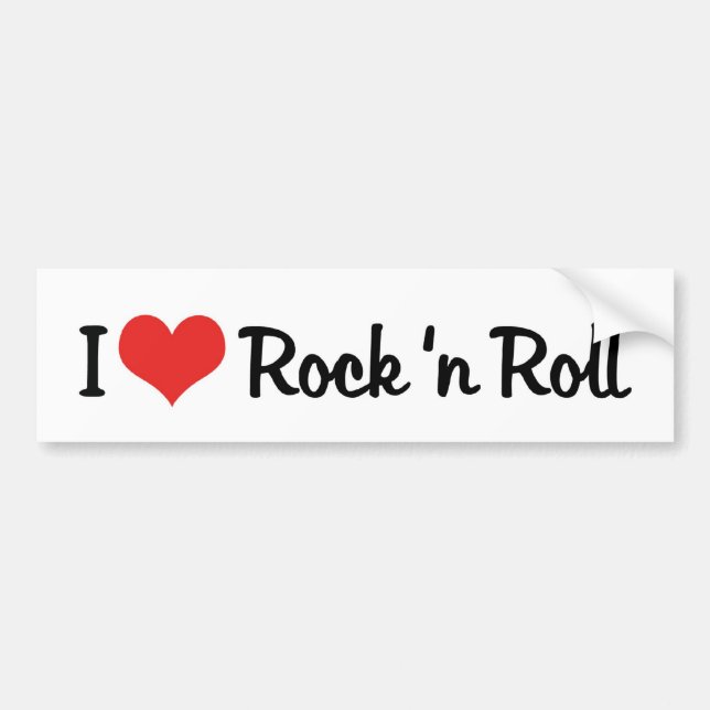 Adesivo Para Carro Adoro Rock 'n Roll Bumper Sticker (Frente)
