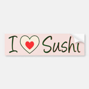 Adesivo Para Carro Adoro Sushi Bumper Sticker