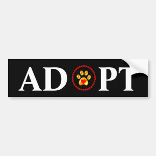 Adesivo Para Carro Adote caligrafia com pata de animal de estimação e