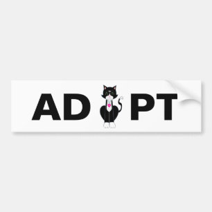 Adesivo Para Carro Adote Gato Selvagem Tuxedo