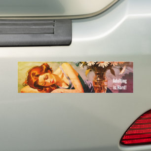 Adesivo Para Carro "Adultar é Duro" Visão desbotada
