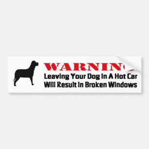 Adesivo Para Carro Advertir deixando o cão no carro Windows será
